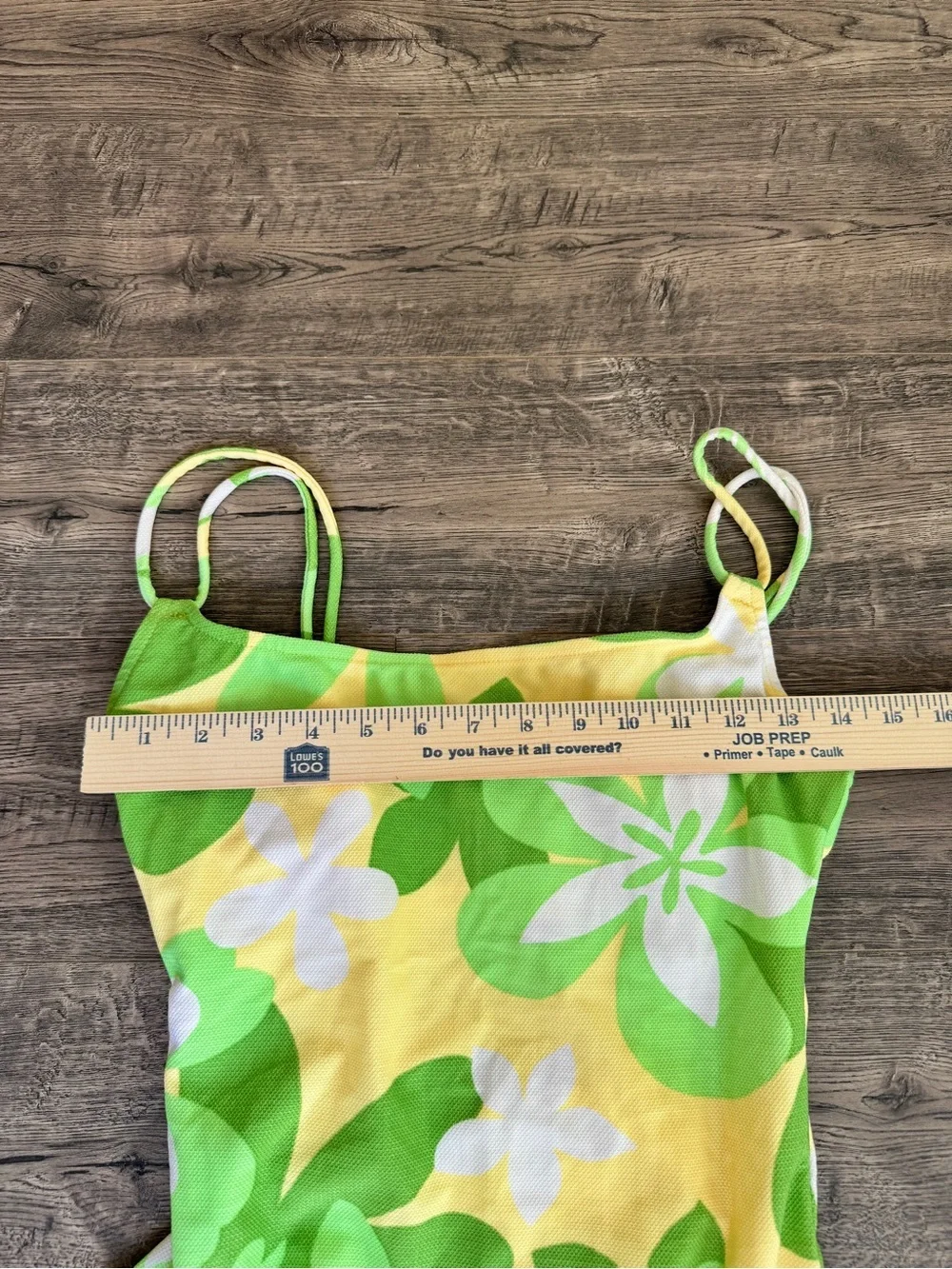 Jantzen Vintage Yellow and Green Swimsuit with Floral Pattern